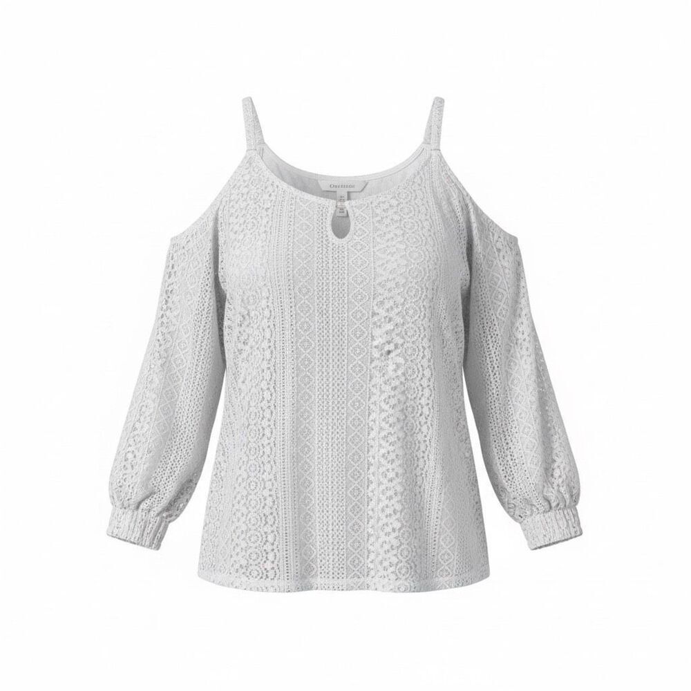 International concepts, 3/4 sleeve cold shoulder blouse size 3x